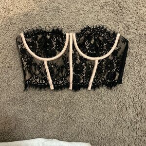 Forever 21 Black and Cream Lace Bandeau
